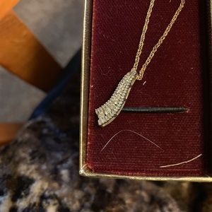 Real diamond necklace with real gold chain
